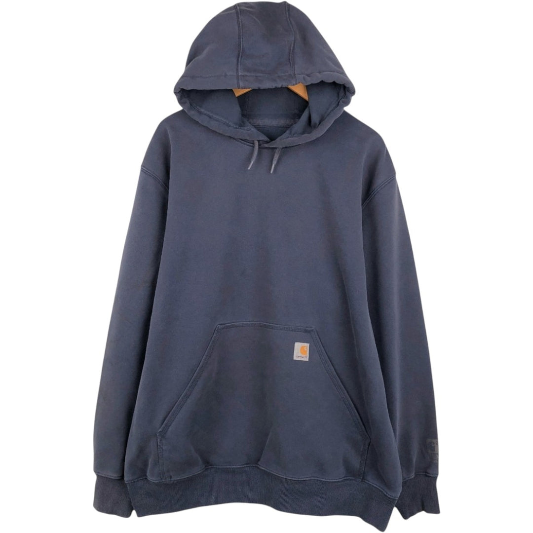 Carhartt ORIGINAL FIT sweatshirt pullover hoodie, men's XL size cotton navy blue type Vintage Second Hand