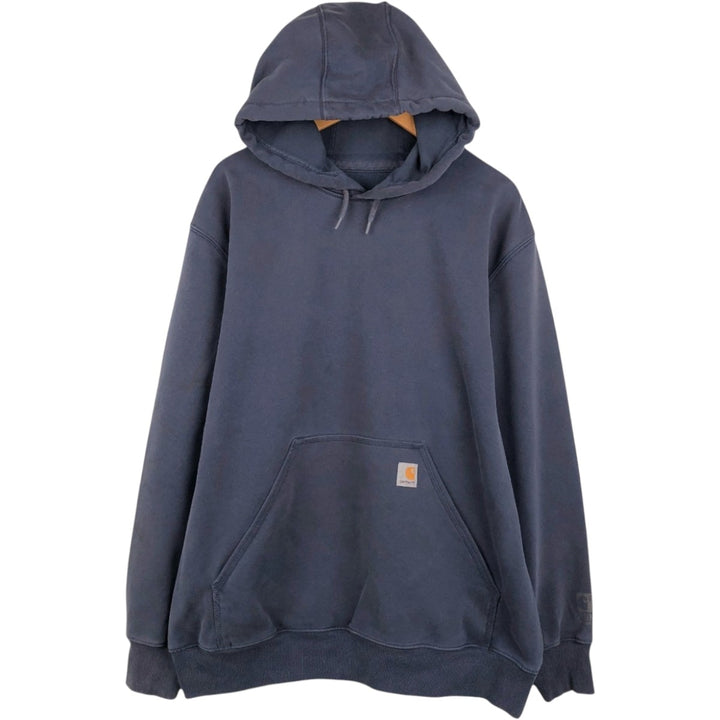Carhartt ORIGINAL FIT sweatshirt pullover hoodie, men's XL size cotton navy blue type Vintage Second Hand
