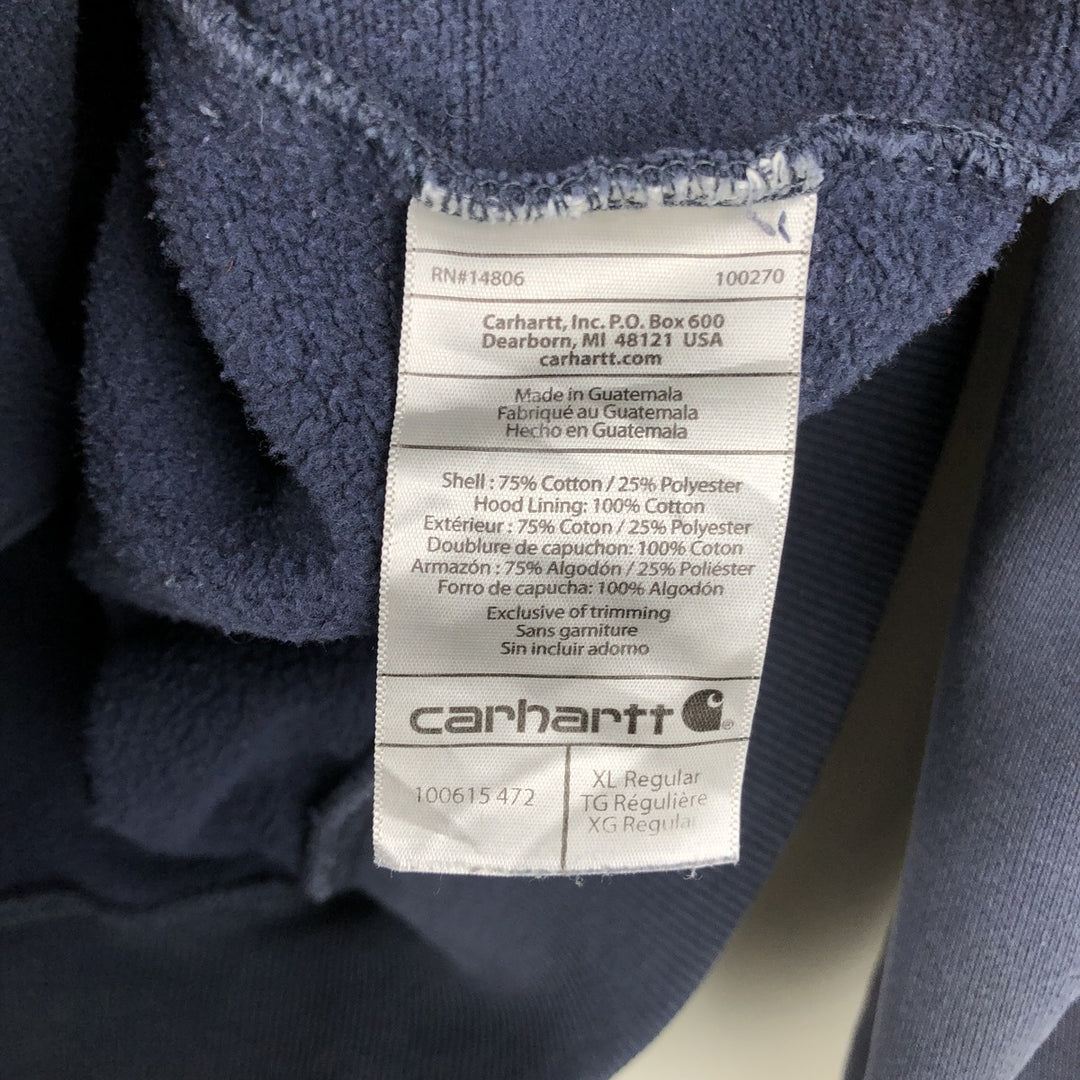 Carhartt ORIGINAL FIT sweatshirt pullover hoodie, men's XL size cotton navy blue type Vintage Second Hand