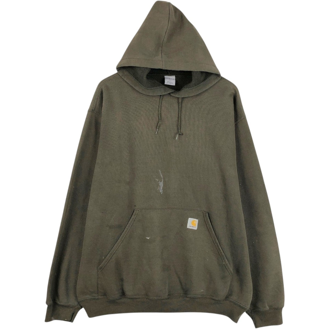 Carhartt Sweat Pullover Hoodie Men's Size L cotton Khaki type Vintage Second Hand