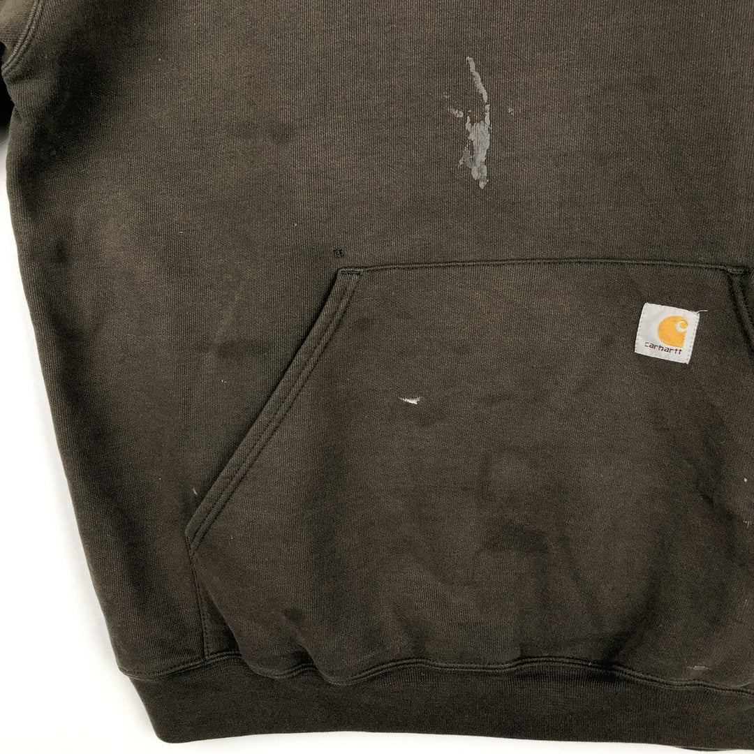Carhartt Sweat Pullover Hoodie Men's Size L cotton Khaki type Vintage Second Hand