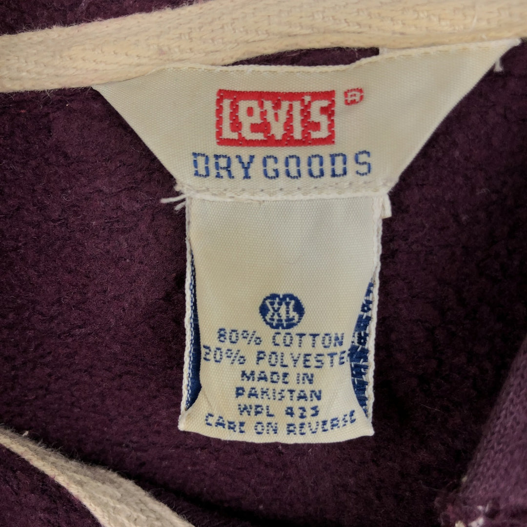 Levi's DRY GOODS Sweat Half-Zip Hoodie, Men's Size XL (approx.) cotton purple type Vintage Second Hand