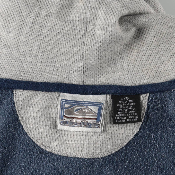 QuikSilver Sweat Pullover Hoodie, Men's Size L (approx.) cotton navy blue type Vintage Second Hand
