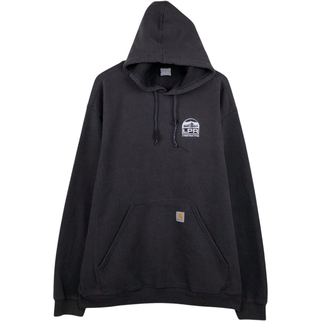 Carhartt Advertising Sweatshirt Pullover Hoodie, Men's XL cotton Charcoal Vintage Second Hand