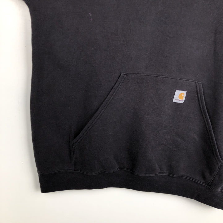 Carhartt Advertising Sweatshirt Pullover Hoodie, Men's XL cotton Charcoal Vintage Second Hand