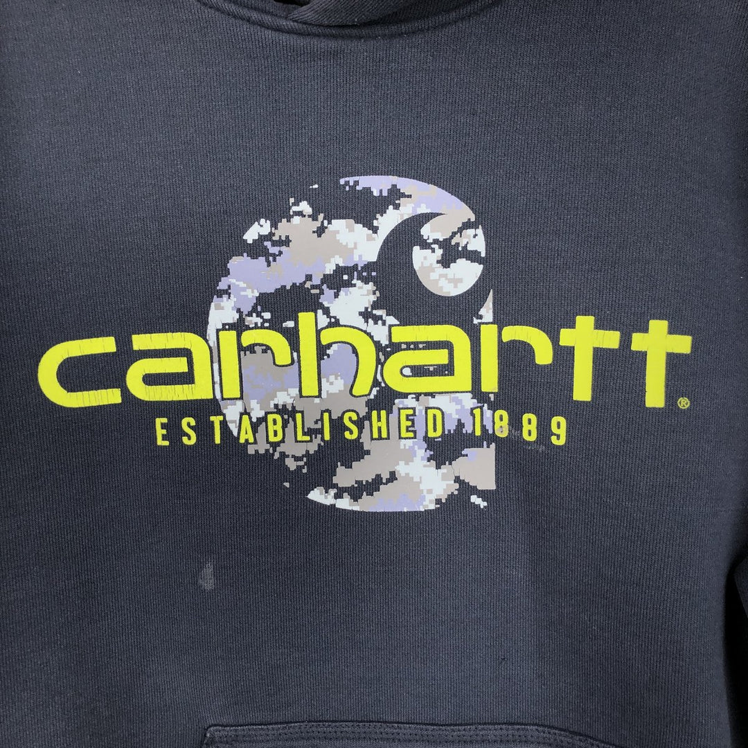 Carhartt ORIGINAL FIT Camouflage Pattern Sweatshirt Pullover Hoodie, Men's Size L (approx.) cotton navy blue type Vintage Second Hand