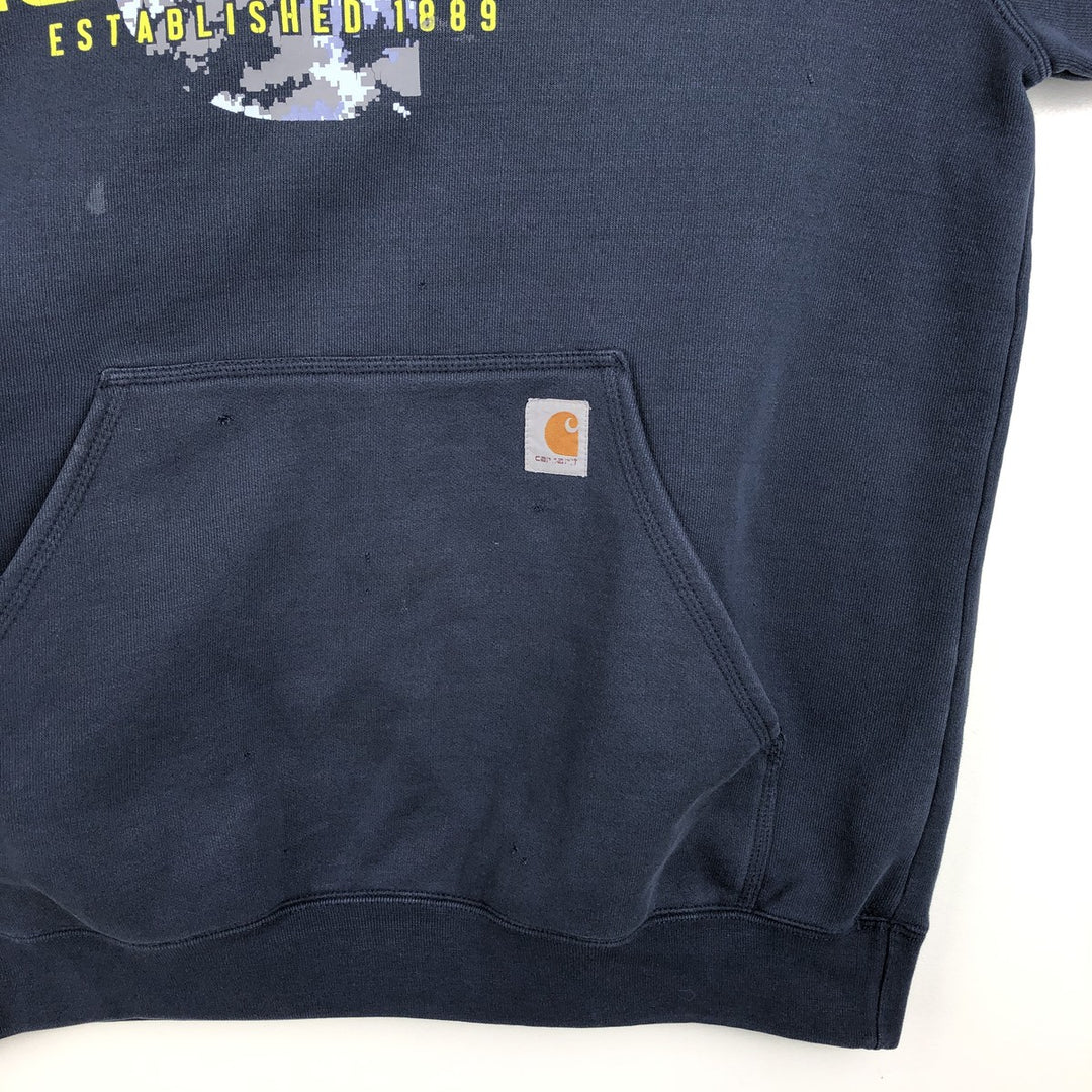 Carhartt ORIGINAL FIT Camouflage Pattern Sweatshirt Pullover Hoodie, Men's Size L (approx.) cotton navy blue type Vintage Second Hand