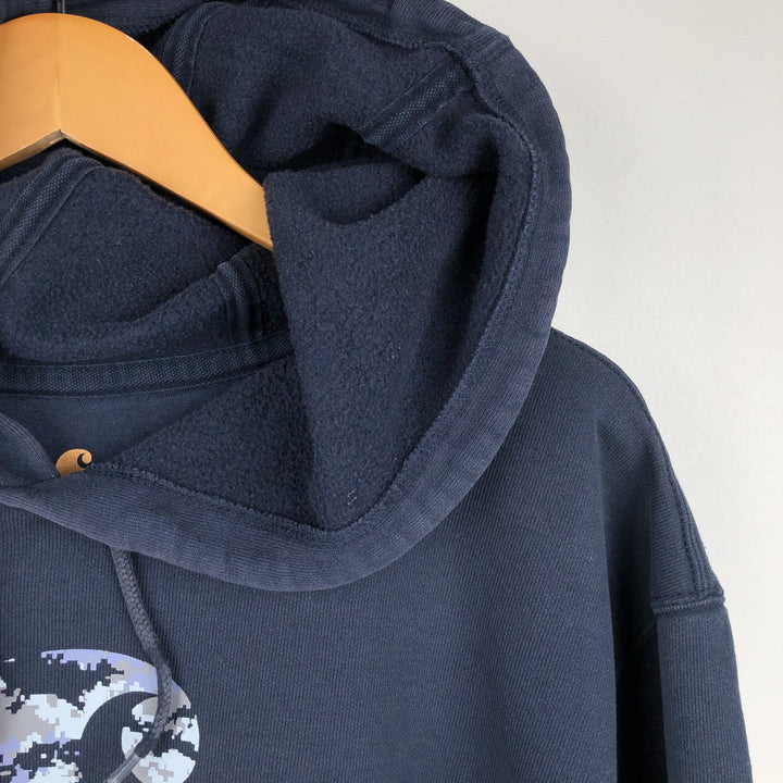 Carhartt ORIGINAL FIT Camouflage Pattern Sweatshirt Pullover Hoodie, Men's Size L (approx.) cotton navy blue type Vintage Second Hand