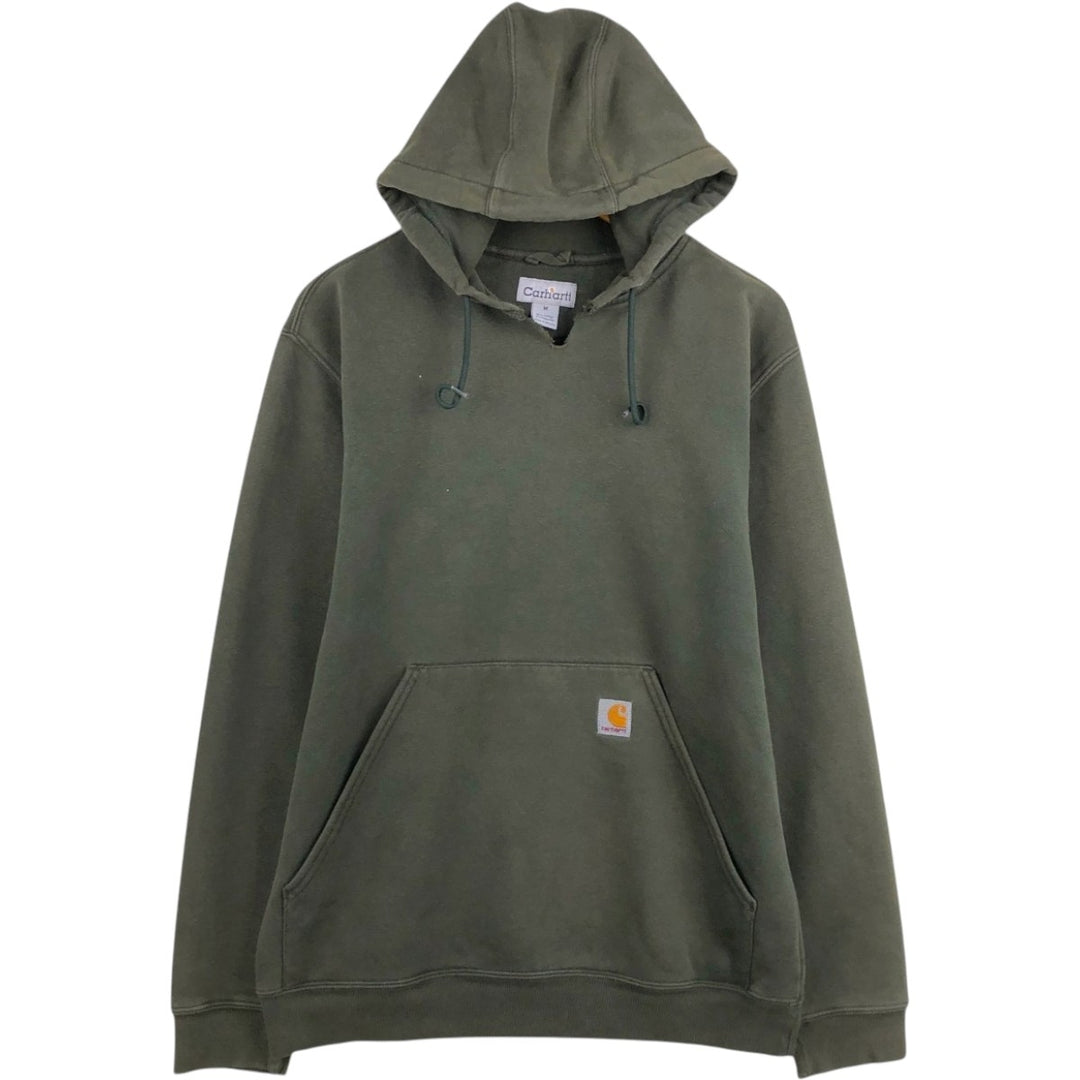 Carhartt Sweat Pullover Hoodie, Men's M Size cotton Khaki type Vintage Second Hand
