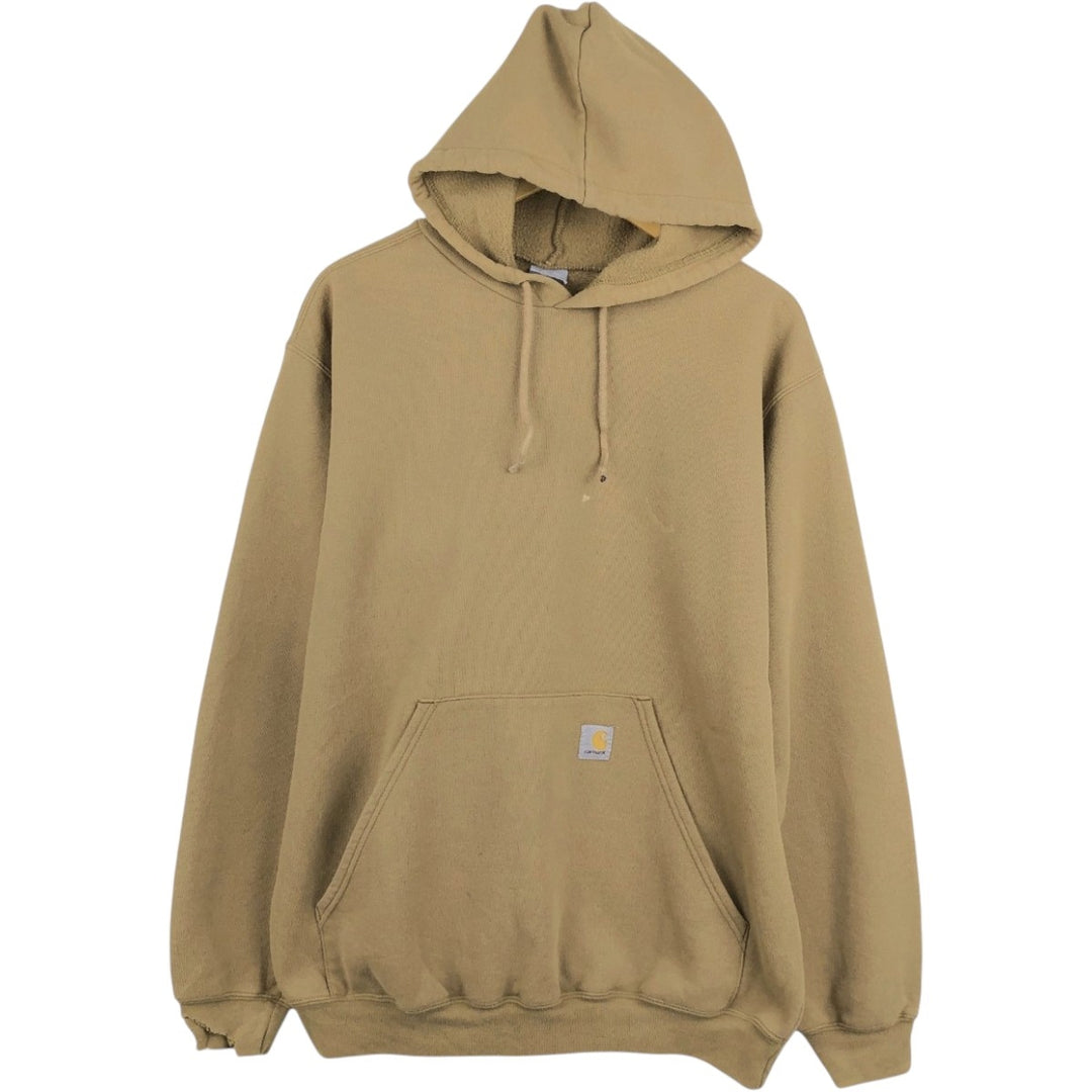 Carhartt Sweat Pullover Hoodie, Men's M Size cotton Beige type Vintage Second Hand