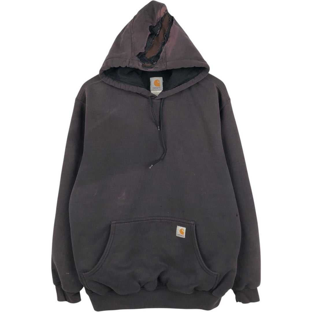 Carhartt Sweat Pullover Hoodie, Men's M Size cotton brown type Vintage Second Hand