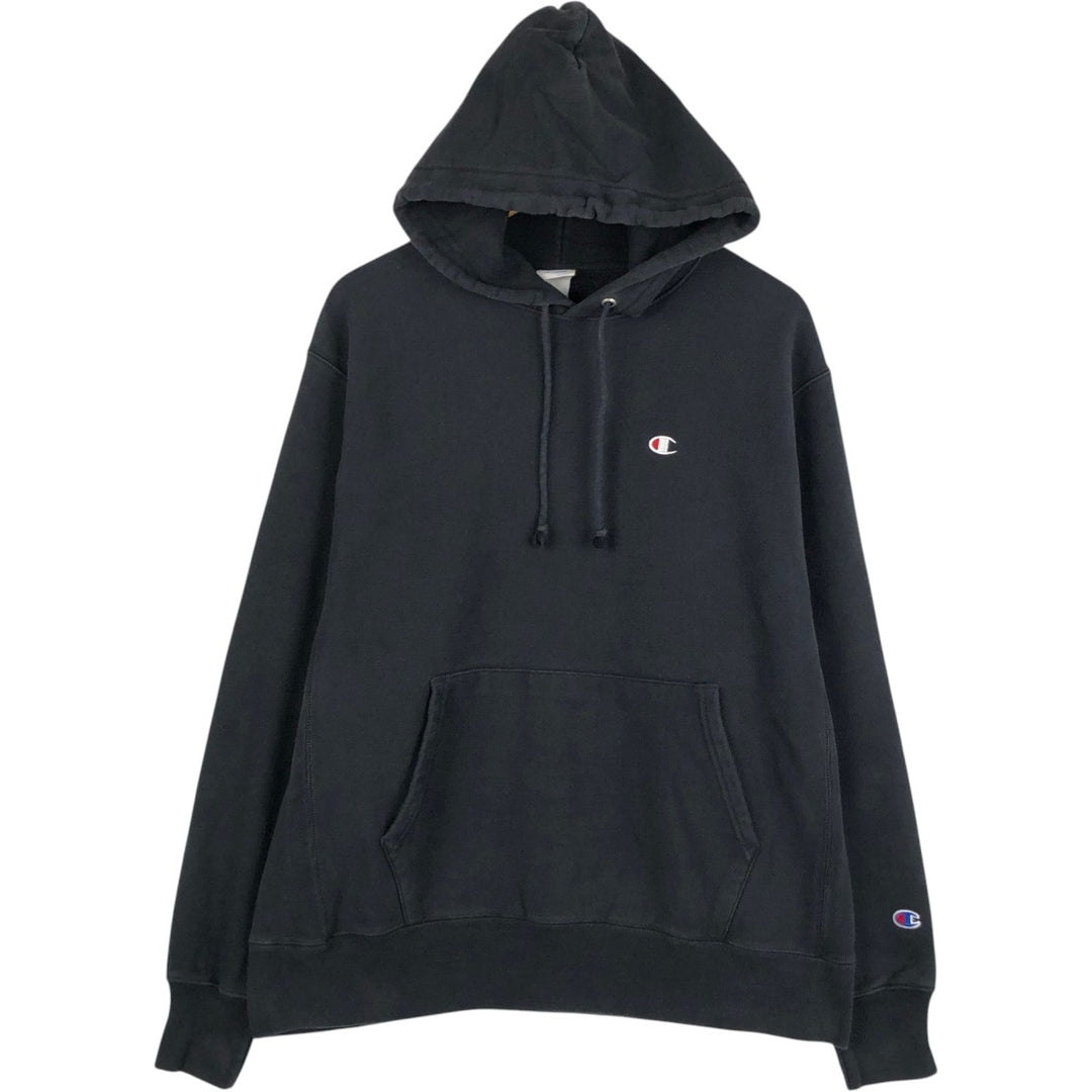 Champion REVERSE WEAVE Sweat Pullover Hoodie, Made in Honduras, Men's Size L (approx.) cotton black type Vintage Second Hand