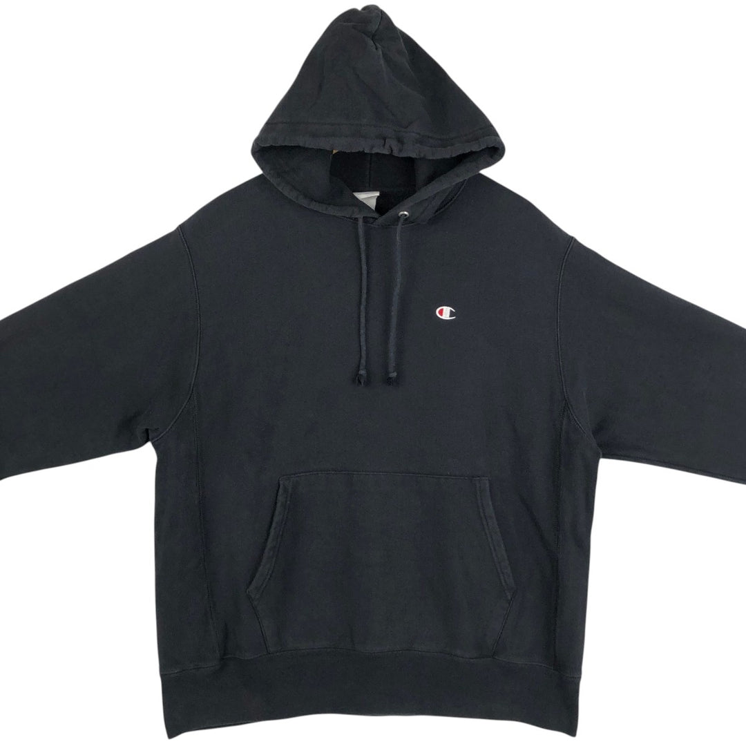 Champion REVERSE WEAVE Sweat Pullover Hoodie, Made in Honduras, Men's Size L (approx.) cotton black type Vintage Second Hand
