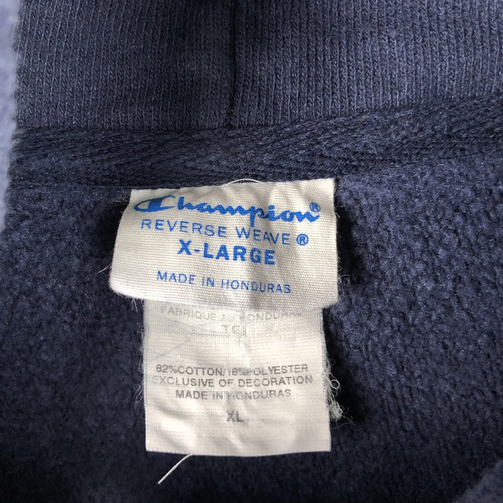 Champion REVERSE WEAVE Advertising Sweat Pullover Hoodie, Men's XL (approx.) cotton navy blue type Vintage Second Hand