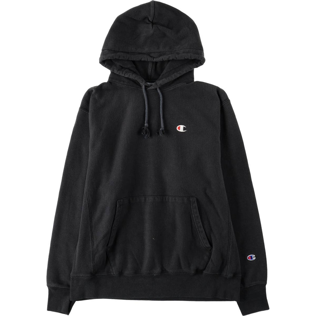 Champion REVERSE WEAVE Reverse Weave Sweat Pullover Hoodie Men's L size cotton black type Vintage Second Hand