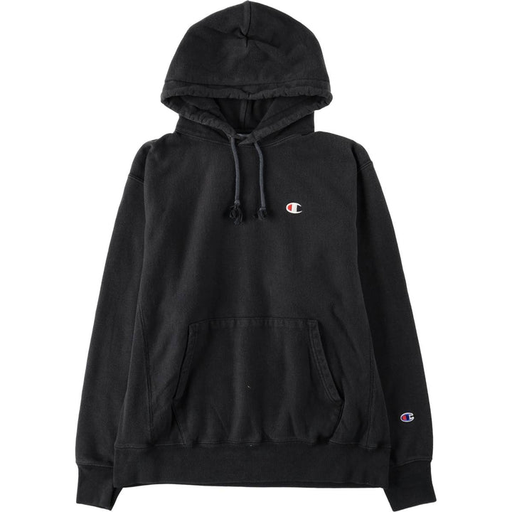 Champion REVERSE WEAVE Reverse Weave Sweat Pullover Hoodie Men's L size cotton black type Vintage Second Hand