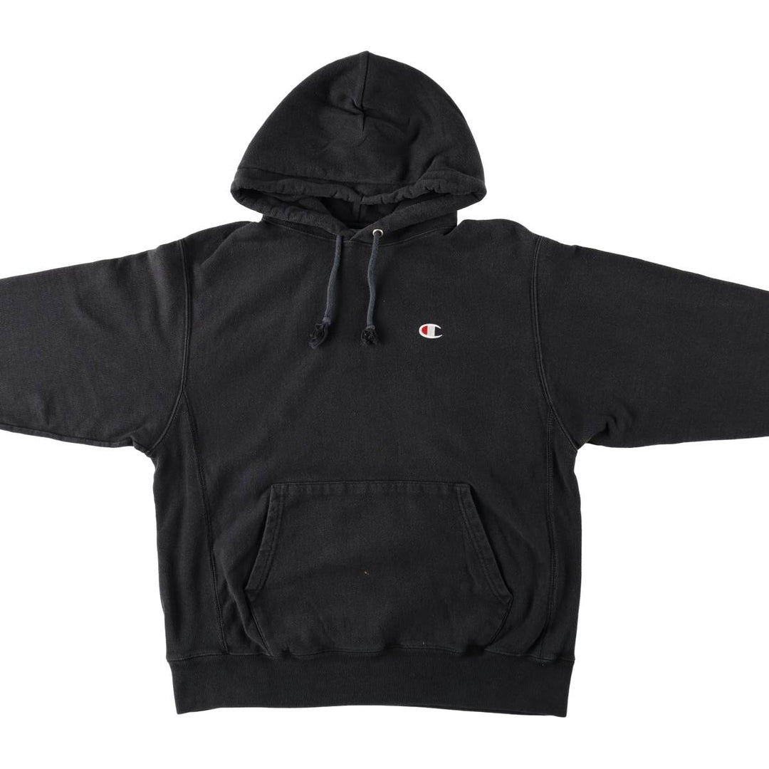Champion REVERSE WEAVE Reverse Weave Sweat Pullover Hoodie Men's L size cotton black type Vintage Second Hand