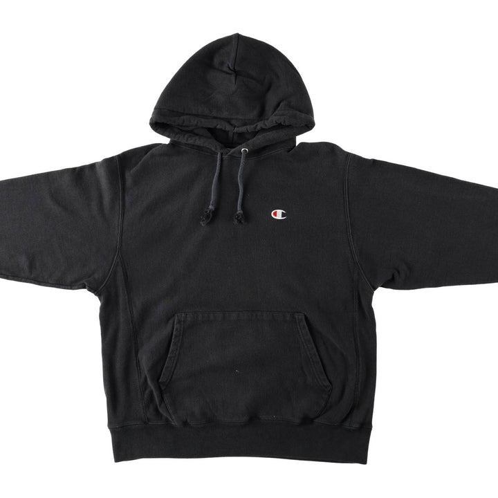 Champion REVERSE WEAVE Reverse Weave Sweat Pullover Hoodie Men's L size cotton black type Vintage Second Hand