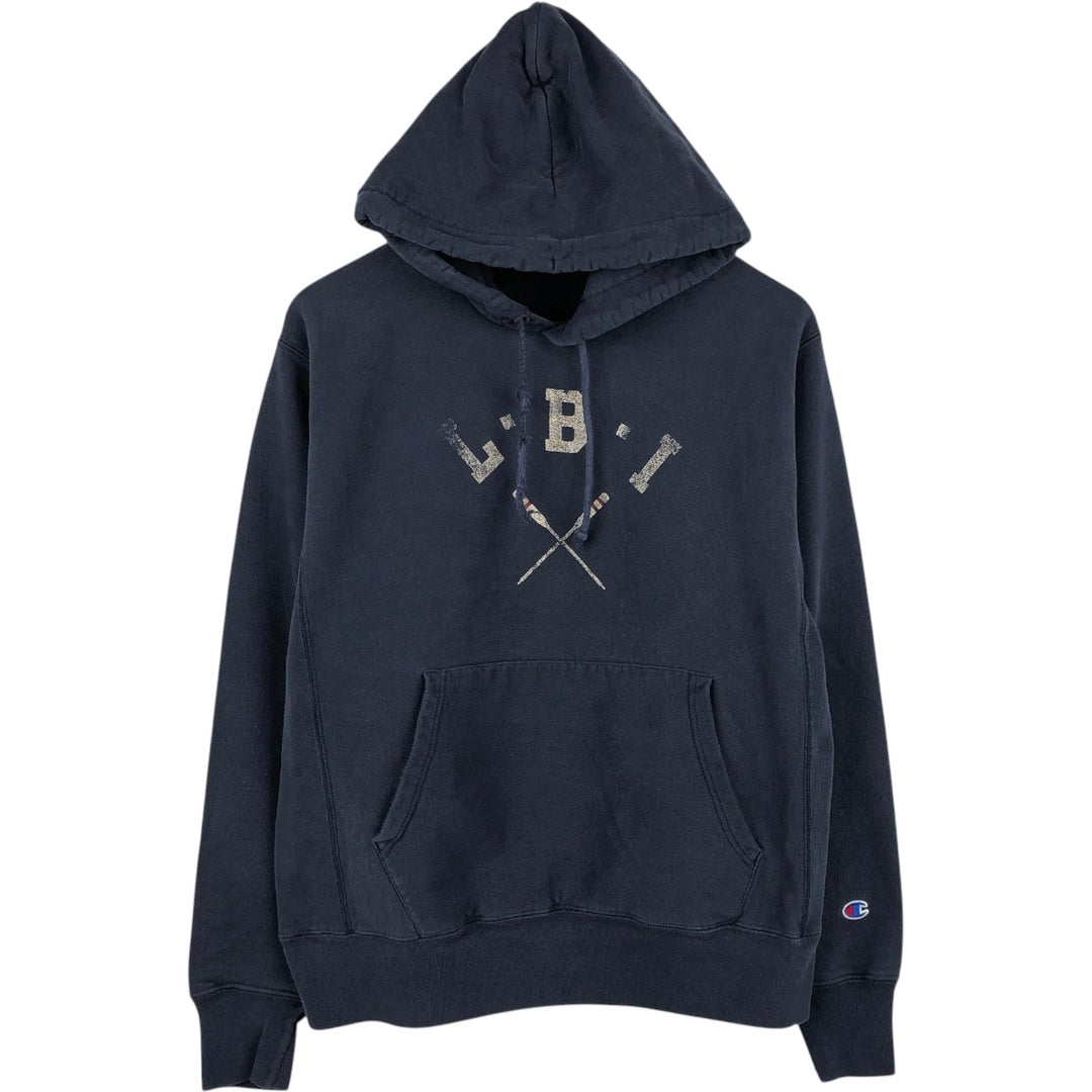 Champion REVERSE WEAVE College Sweat Full-Zip Hoodie, Men's Size M (approx.) cotton navy blue type Vintage Second Hand
