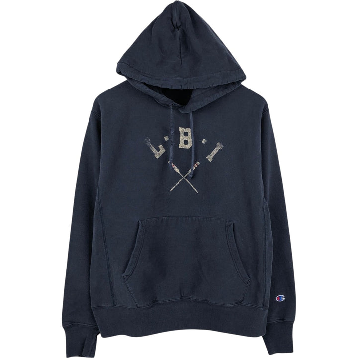 Champion REVERSE WEAVE College Sweat Full-Zip Hoodie, Men's Size M (approx.) cotton navy blue type Vintage Second Hand