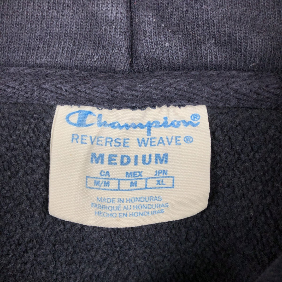 Champion REVERSE WEAVE College Sweat Full-Zip Hoodie, Men's Size M (approx.) cotton navy blue type Vintage Second Hand
