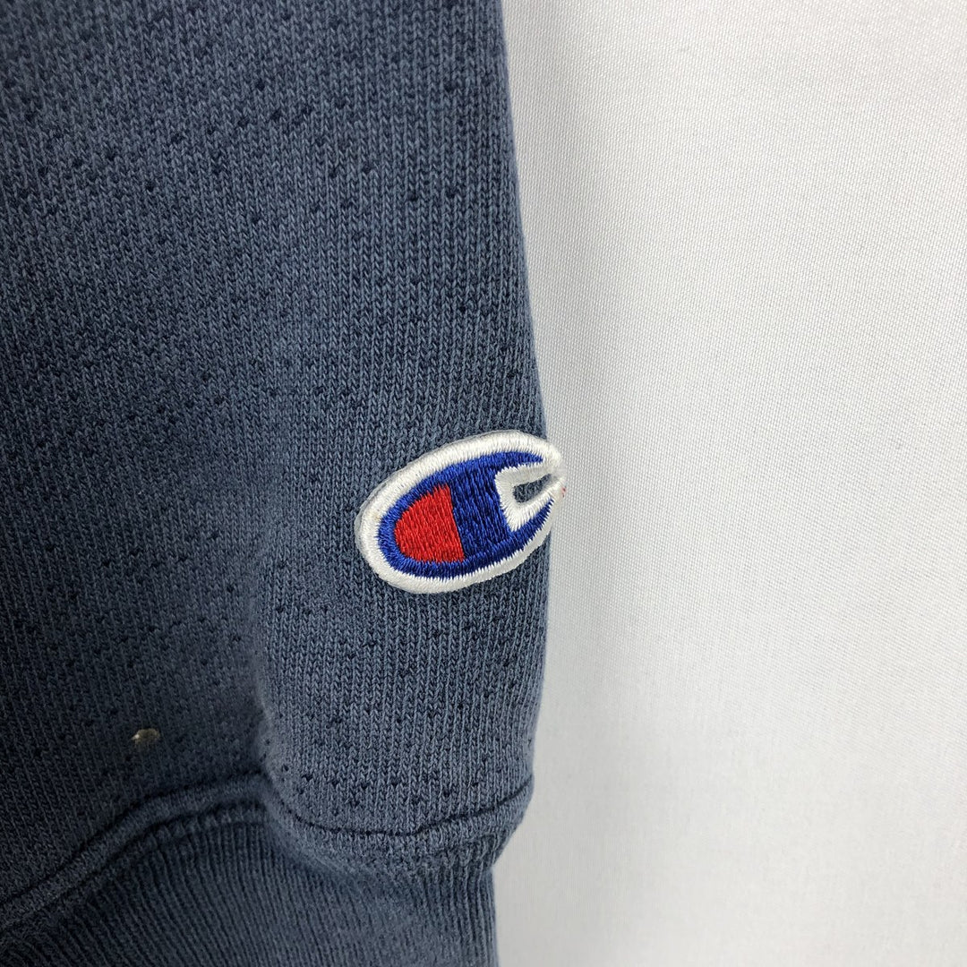 2000'S Champion PREMIUM REVERSE WEAVE Premium Reverse Weave Sweatshirt Pullover Hoodie, Men's Size M cotton navy blue type Vintage Second Hand