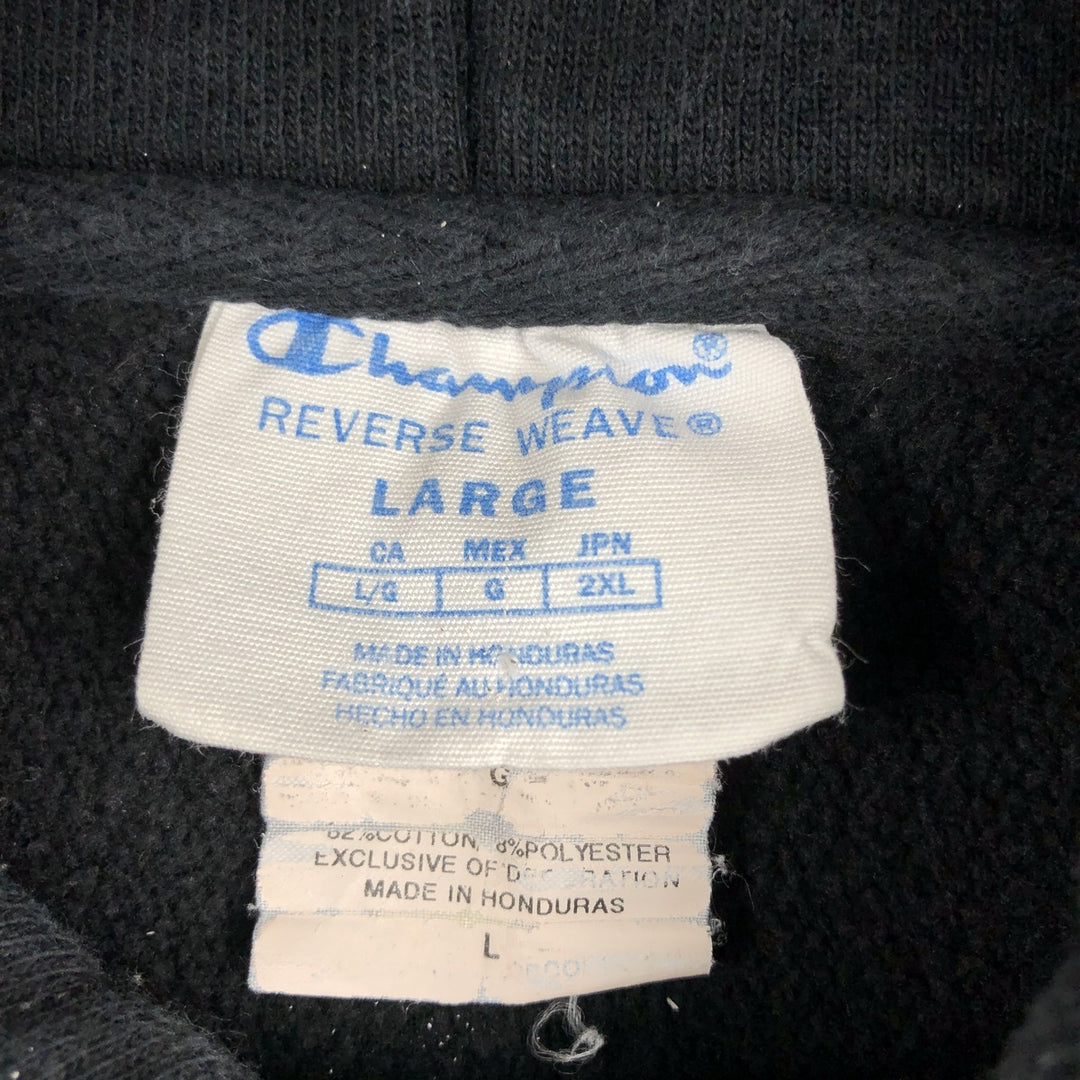 Champion REVERSE WEAVE Reverse Weave Sweat Pullover Hoodie Men's L size cotton black type Vintage Second Hand