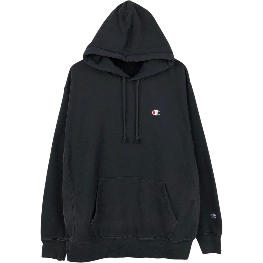 Champion REVERSE WEAVE Reverse Weave Sweat Pullover Hoodie Men's XL cotton black type Vintage Second Hand