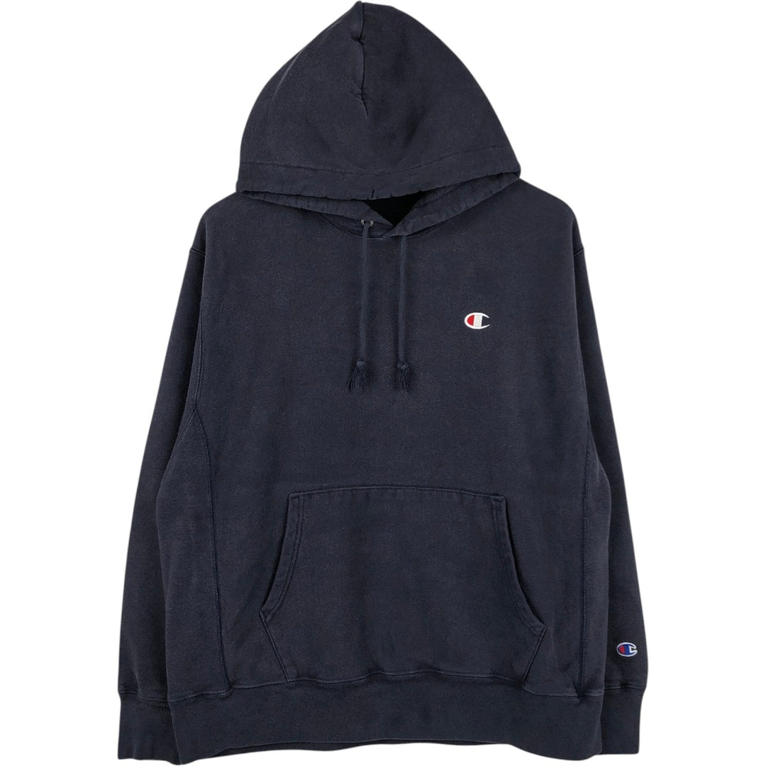 Champion REVERSE WEAVE Reverse Weave Sweat Pullover Hoodie Men's L size cotton navy blue type Vintage Second Hand