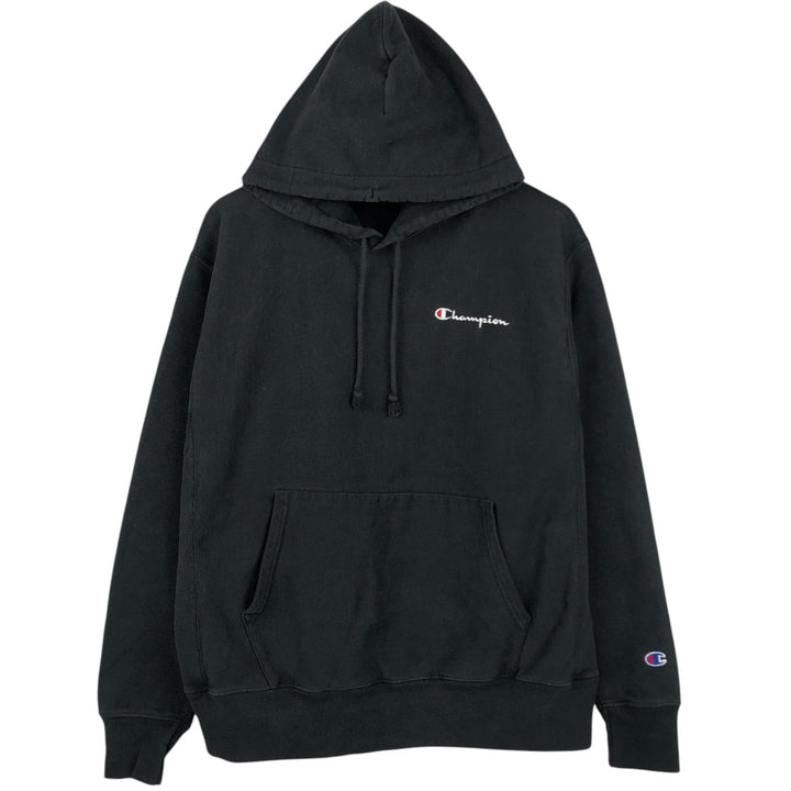 Champion REVERSE WEAVE Reverse Weave Sweat Pullover Hoodie Men's L size cotton black type Vintage Second Hand