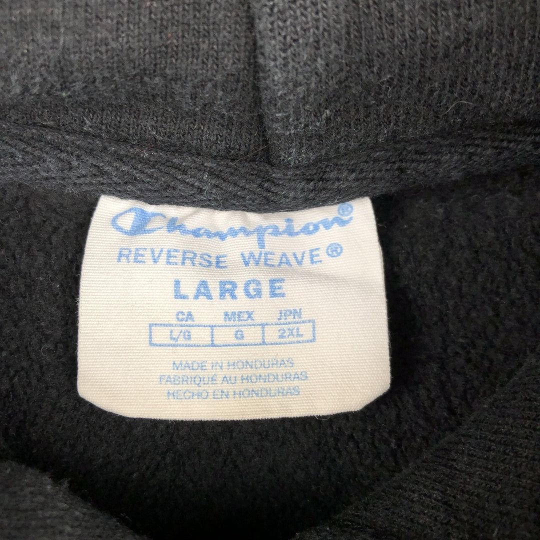 Champion REVERSE WEAVE Reverse Weave Sweat Pullover Hoodie Men's L size cotton black type Vintage Second Hand