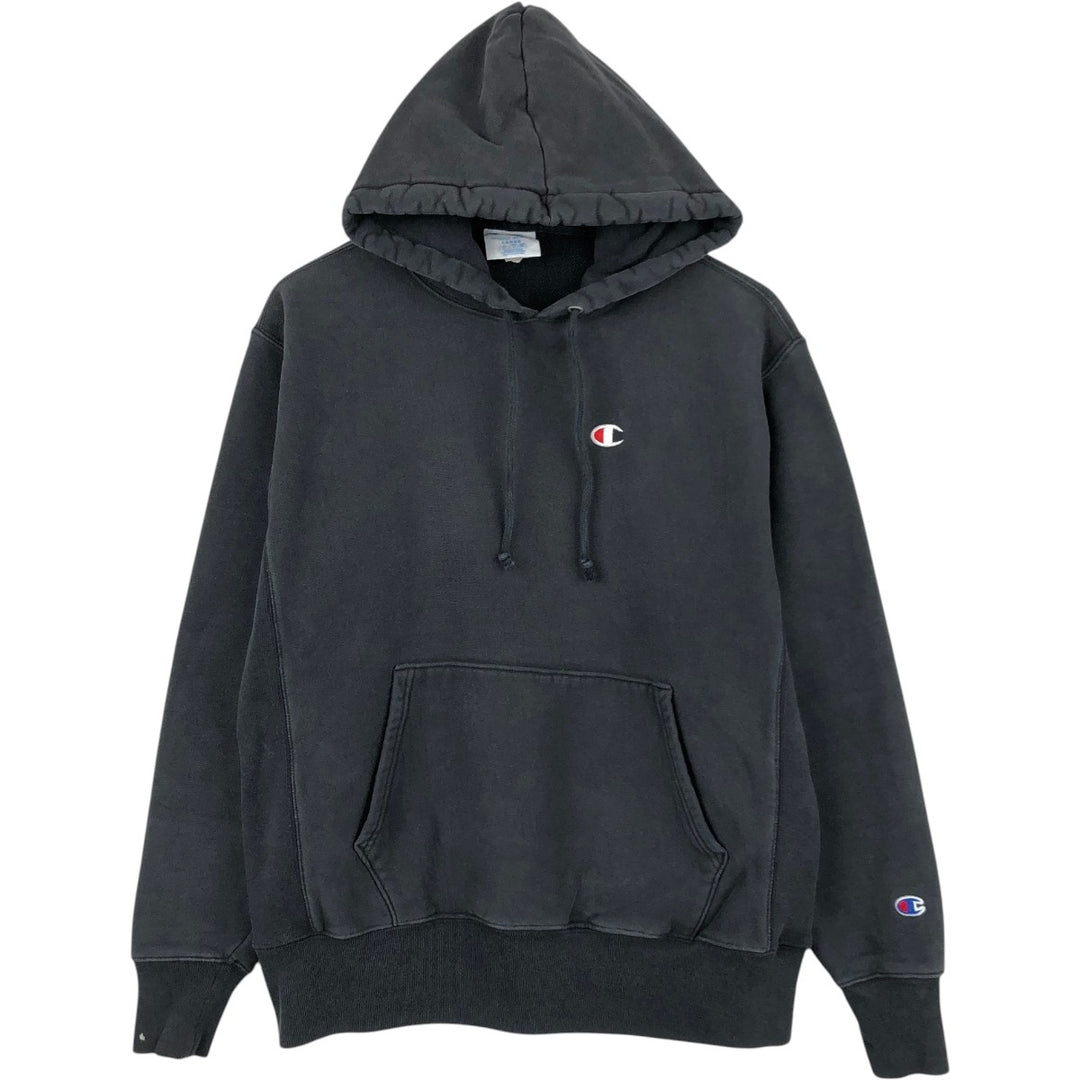 Champion REVERSE WEAVE Reverse Weave Sweat Pullover Hoodie Men's L size cotton black type Vintage Second Hand
