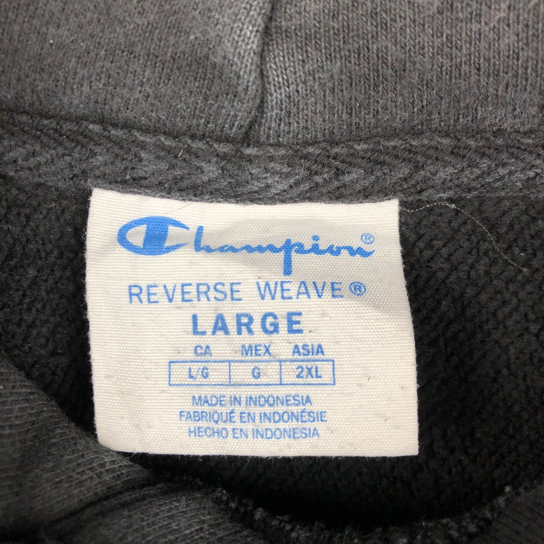 Champion REVERSE WEAVE Reverse Weave Sweat Pullover Hoodie Men's L size cotton black type Vintage Second Hand