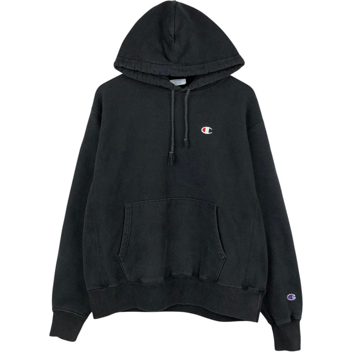 Champion REVERSE WEAVE Reverse Weave Sweat Pullover Hoodie Men's L size cotton black type Vintage Second Hand