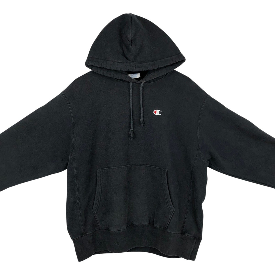 Champion REVERSE WEAVE Reverse Weave Sweat Pullover Hoodie Men's L size cotton black type Vintage Second Hand