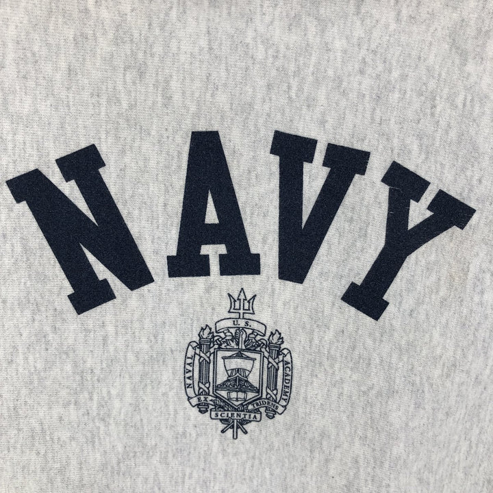 Champion Reverse Weave US Navy Sweat Pullover Hoodie (Men's Size L equivalent) cotton gray type Vintage Second Hand