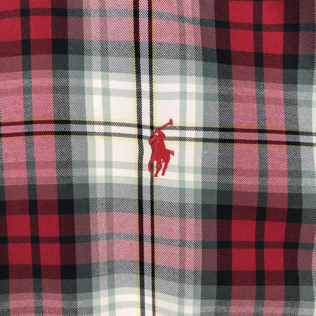 Ralph Lauren BLAKE long sleeve button down check shirt, men's size L cotton red type Vintage Second Hand