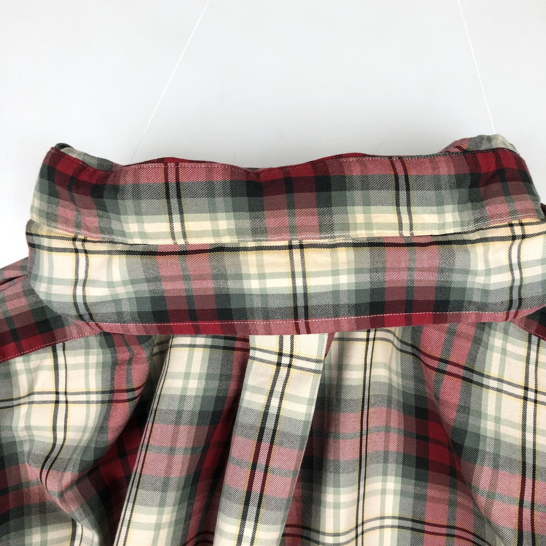 Ralph Lauren BLAKE long sleeve button down check shirt, men's size L cotton red type Vintage Second Hand