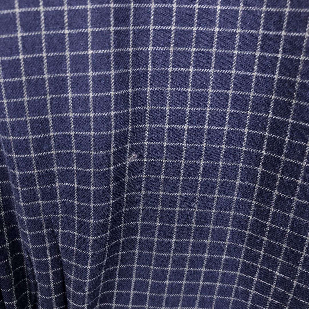 Ralph Lauren BLAKE long sleeve button down check shirt, men's XL size cotton navy blue type Vintage Second Hand