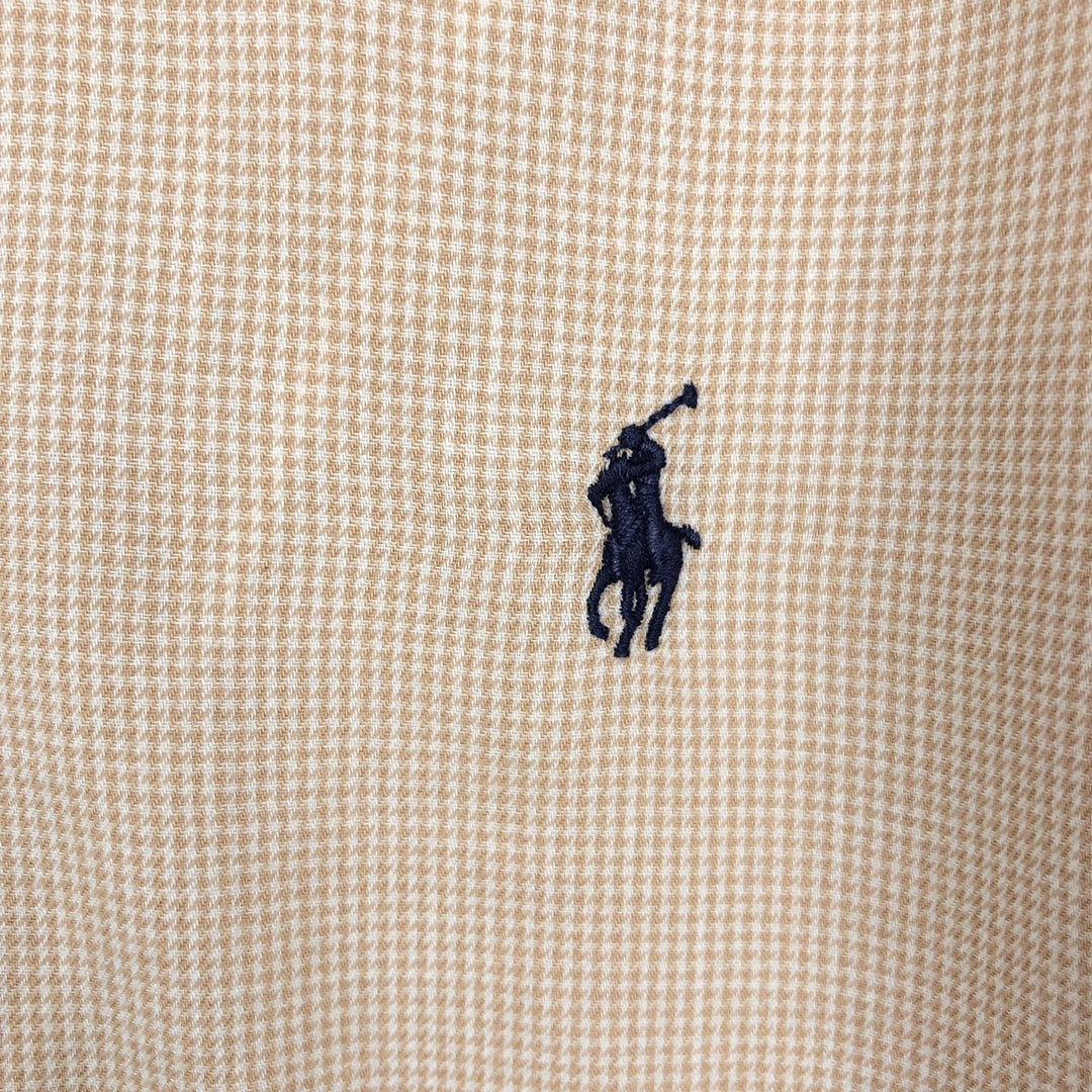 Ralph Lauren POLO by Ralph Lauren LOWELL Long-Sleeve Button-Down Check Shirt, Men's Size L (approx.) cotton orange type Vintage Second Hand
