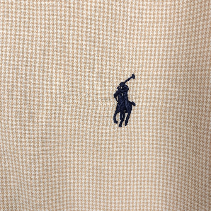 Ralph Lauren POLO by Ralph Lauren LOWELL Long-Sleeve Button-Down Check Shirt, Men's Size L (approx.) cotton orange type Vintage Second Hand