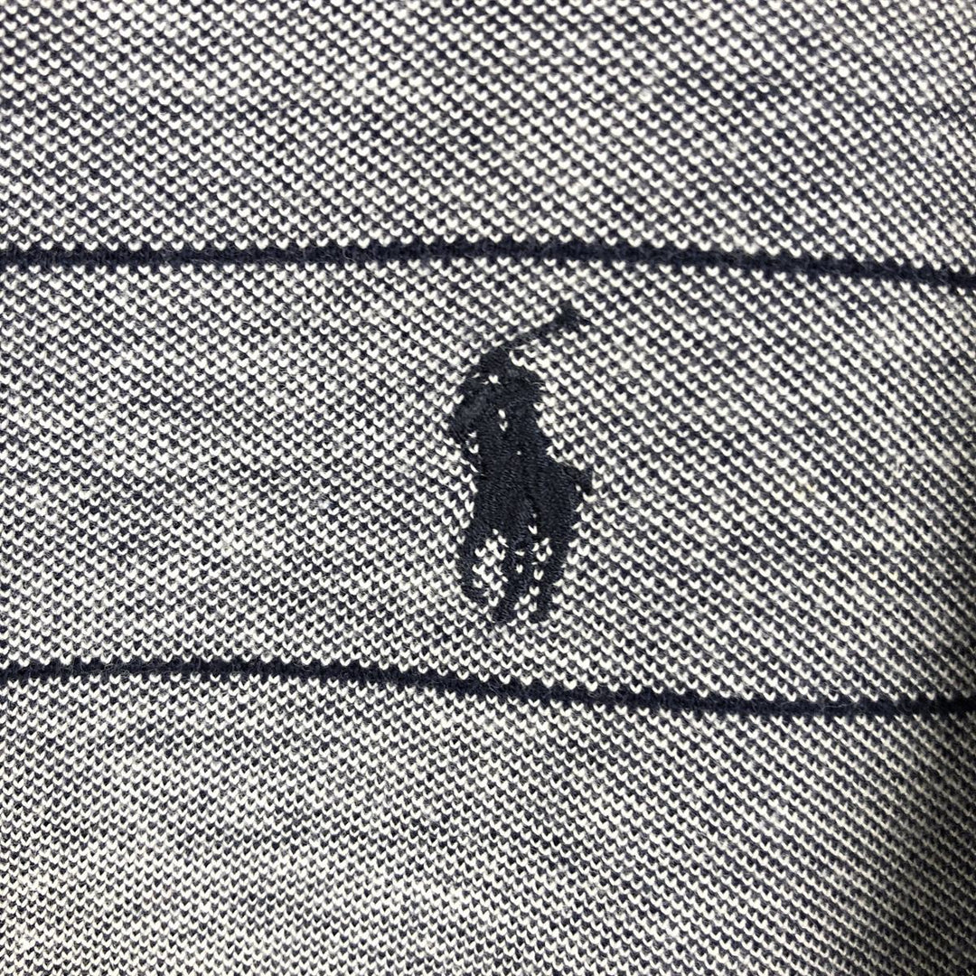 Ralph Lauren POLO GOLF striped pattern long-sleeved cotton shirt, men's size XXL equivalent. cotton navy blue type Vintage Second Hand