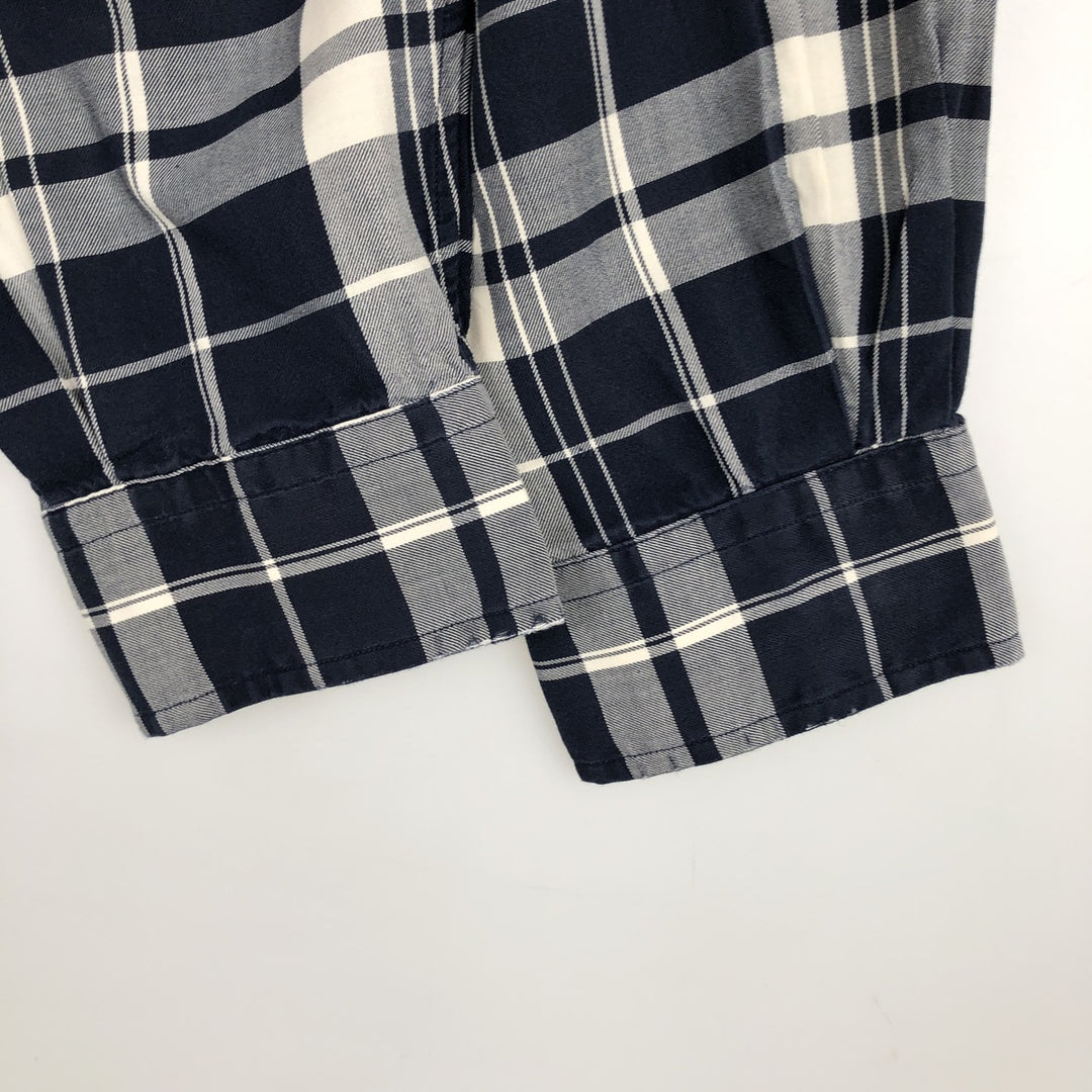 Ralph Lauren BLAKE long sleeve button down check shirt, men's size L cotton navy blue type Vintage Second Hand