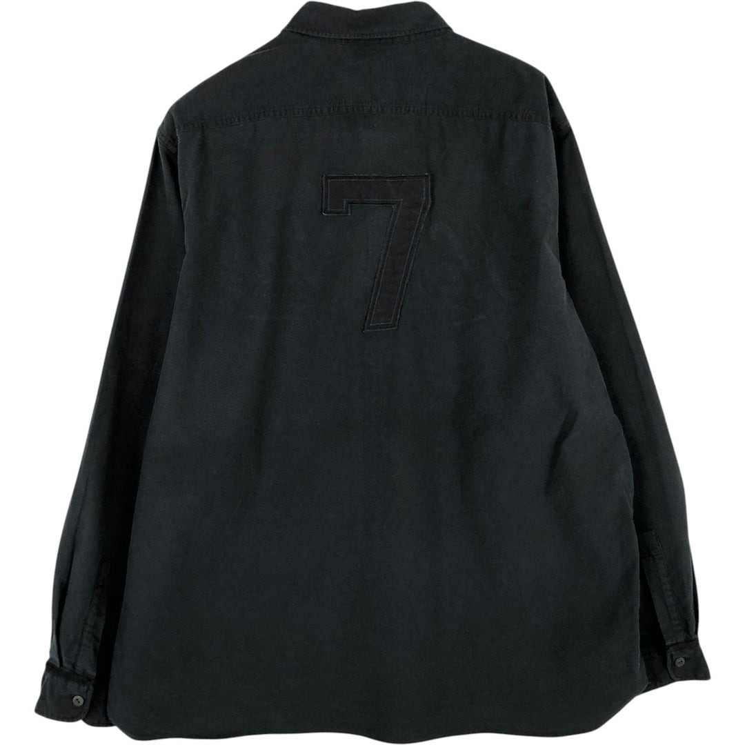 Ralph Lauren POLO RALPH LAUREN embroidered long-sleeved cotton shirt, men's size XXL equivalent. cotton black type Vintage Second Hand