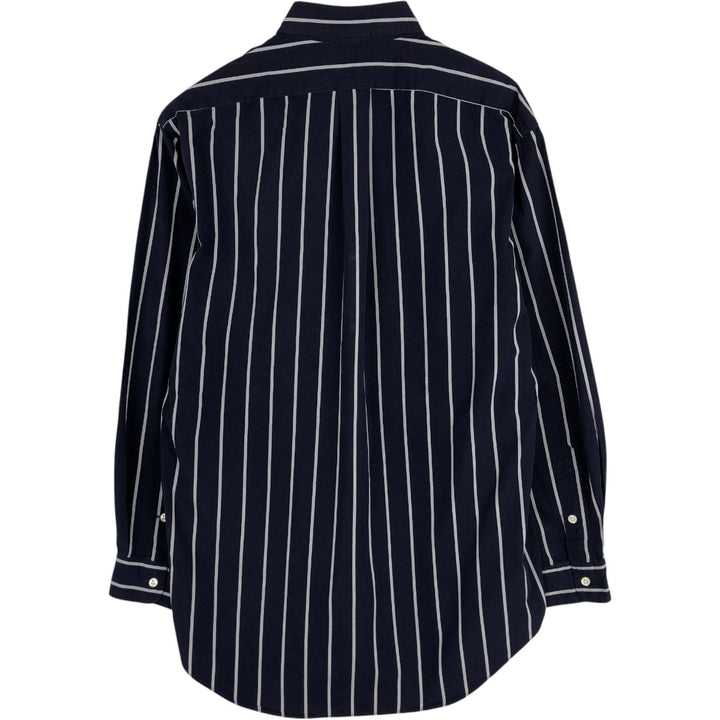 Ralph Lauren BLAKE long-sleeved button-down striped shirt, men's size small cotton navy blue type Vintage Second Hand