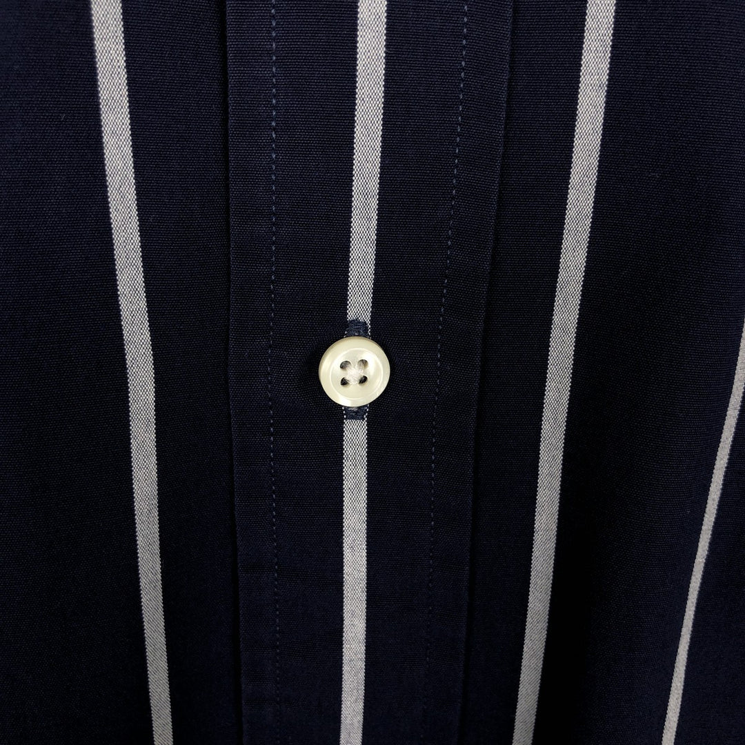 Ralph Lauren BLAKE long-sleeved button-down striped shirt, men's size small cotton navy blue type Vintage Second Hand