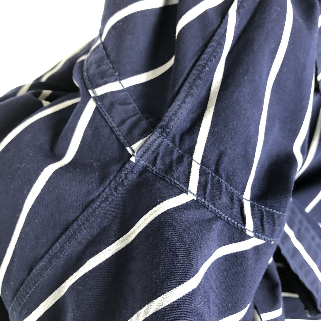 Ralph Lauren BLAKE long-sleeved button-down striped shirt, men's size small cotton navy blue type Vintage Second Hand