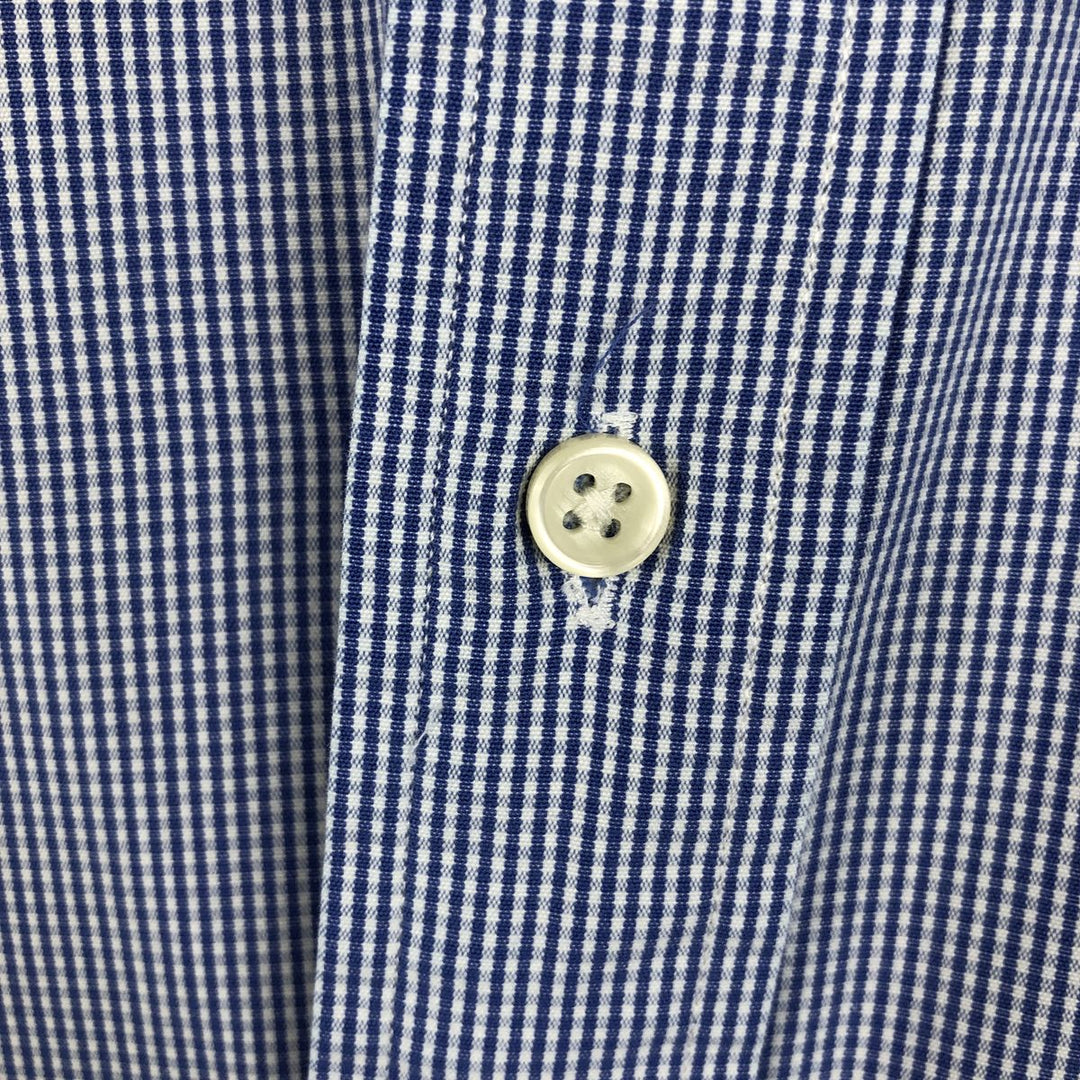 Ralph Lauren CUSTOM FIT Gingham Check Long Sleeve Button Down Check Shirt Men's L size cotton blue type Vintage Second Hand