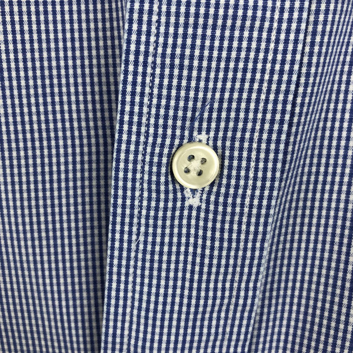 Ralph Lauren CUSTOM FIT Gingham Check Long Sleeve Button Down Check Shirt Men's L size cotton blue type Vintage Second Hand