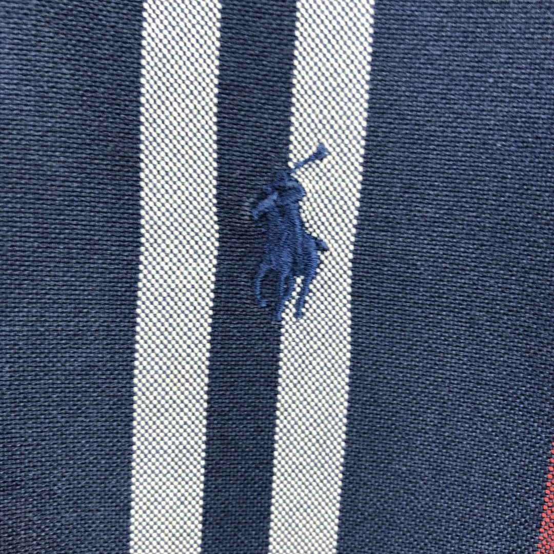 Ralph Lauren Multi-Stripe Long Sleeve Button-Down Striped Shirt, Men's XL cotton navy blue type Vintage Second Hand
